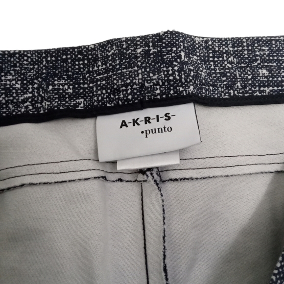 Akris Punto Speckled Gray White High Waist Zip Side Pocket Pants Size 12 - Picture 3 of 10